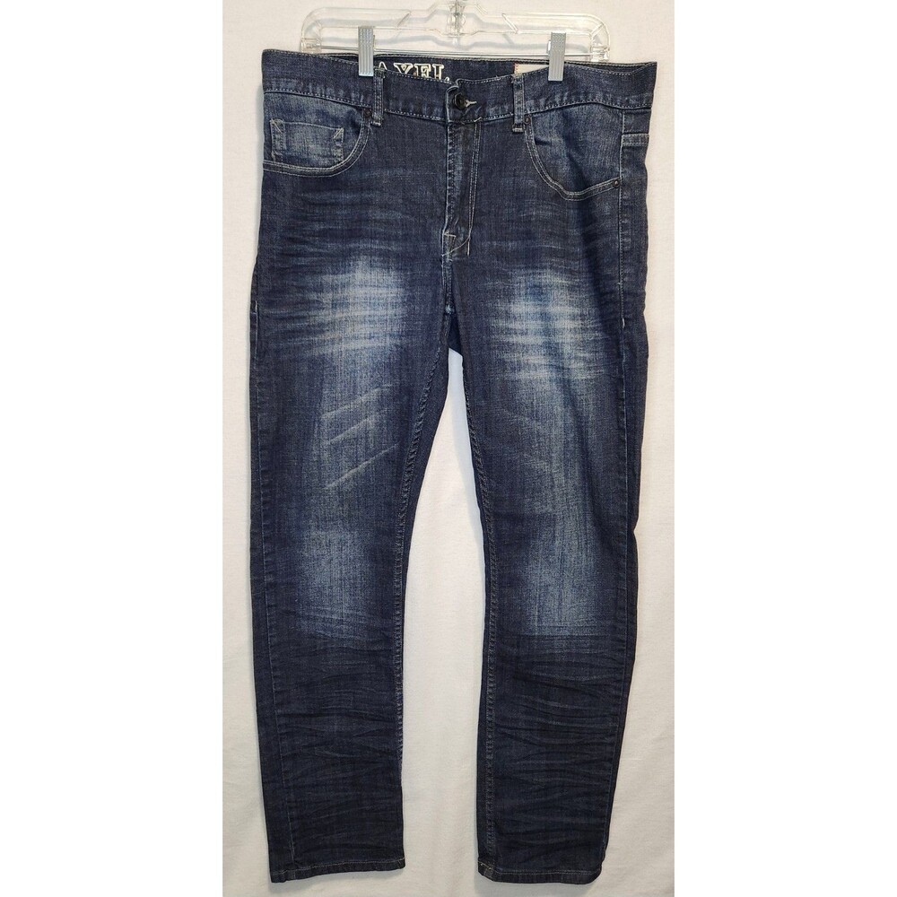 TK Axel Mens Slim Boot Cut Blue Denim Jeans Size 34x32 (Actual 36x32)